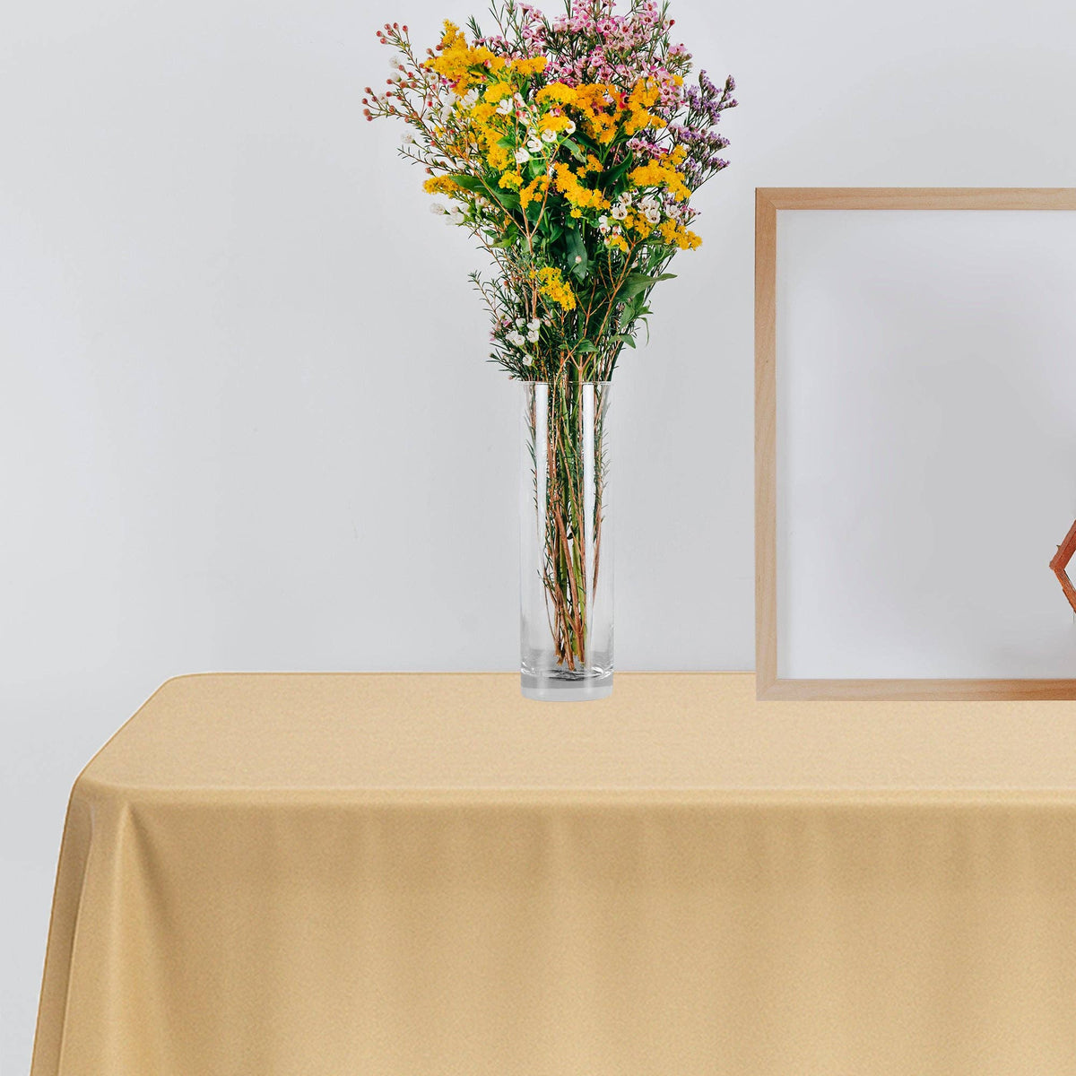 54" x 108" Gold Rectangular Plastic Tablecloth | 1 pc