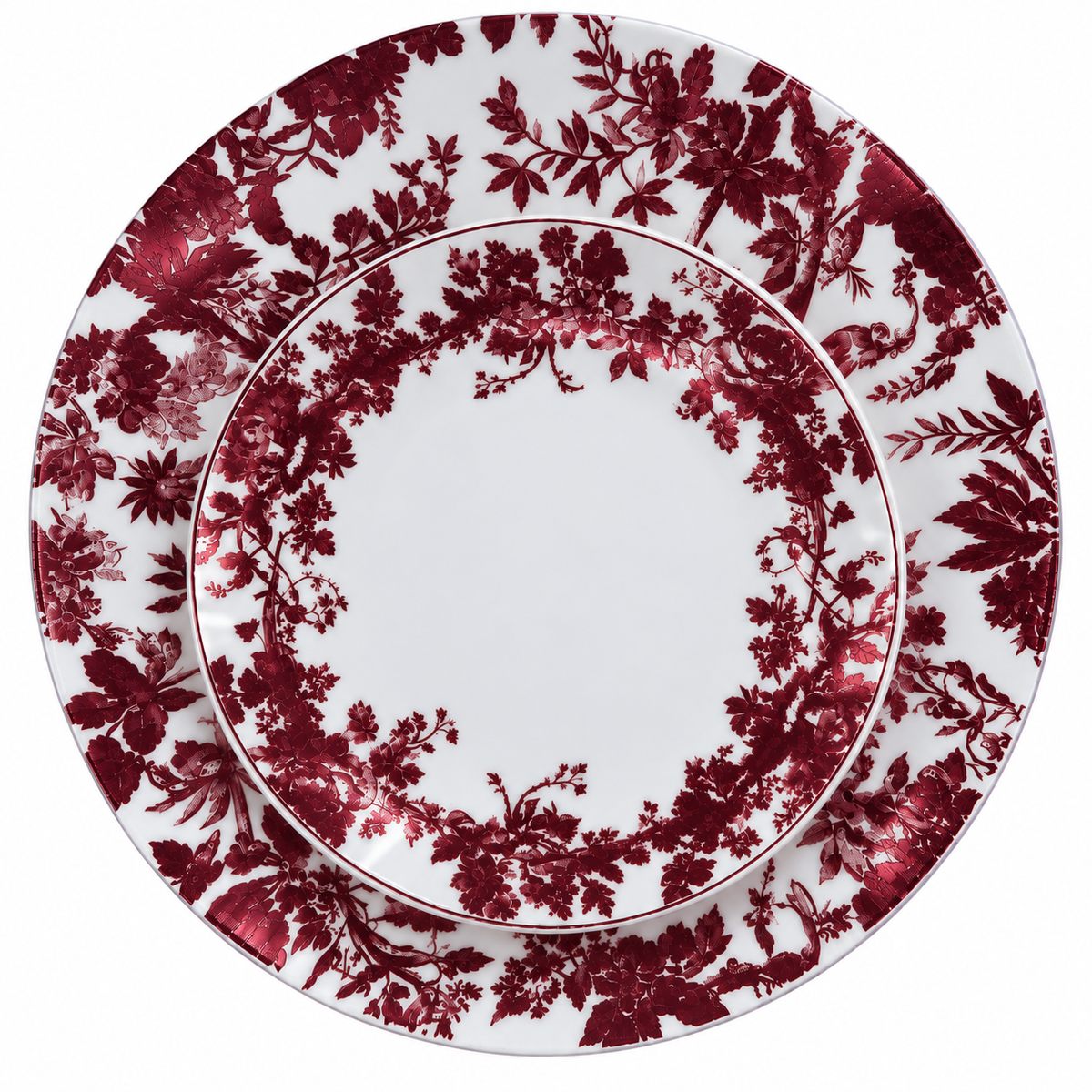 Crimson Vine Plastic Plates | 10 Big 10 Small