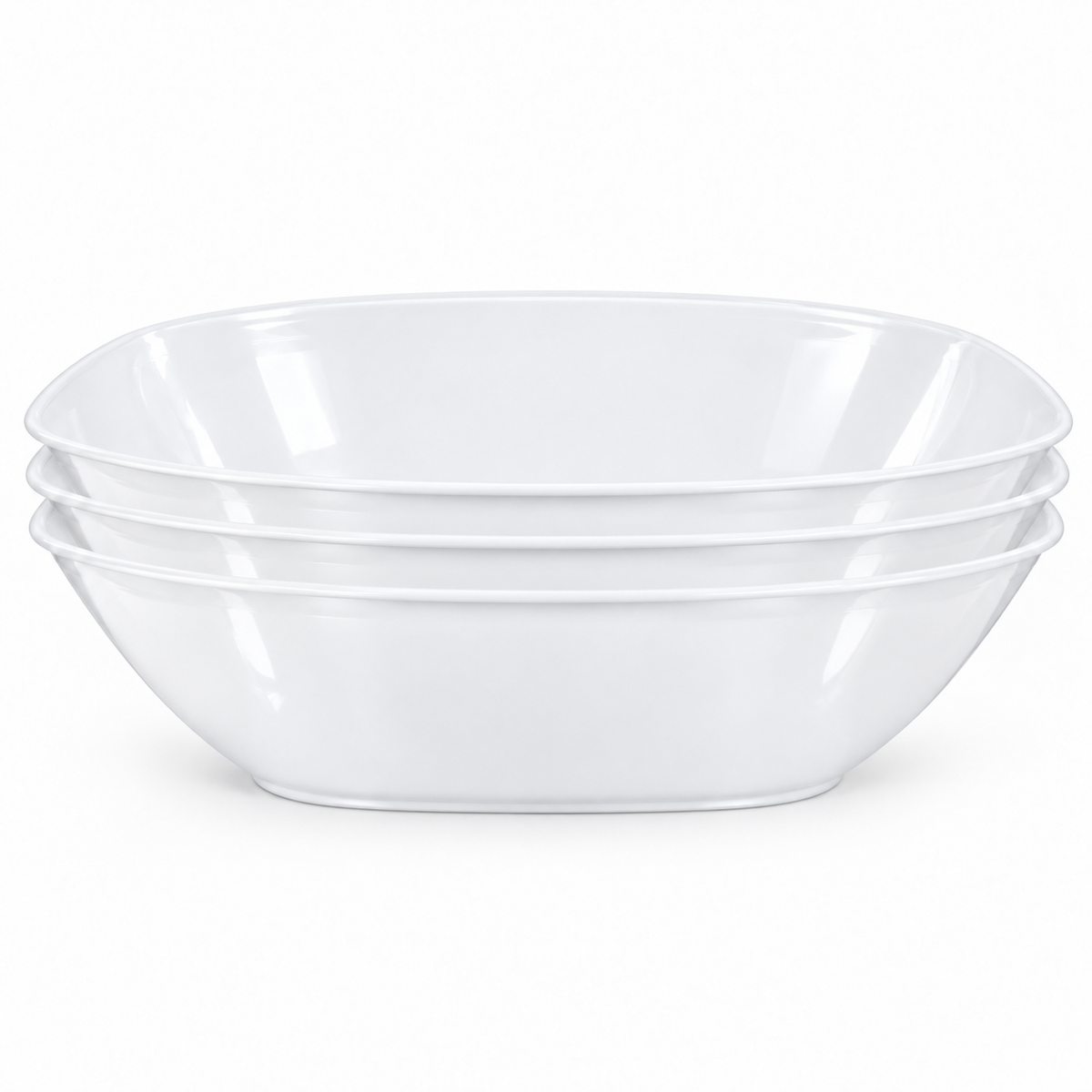 Large Salad Bowl White 64oz | 3 Pack