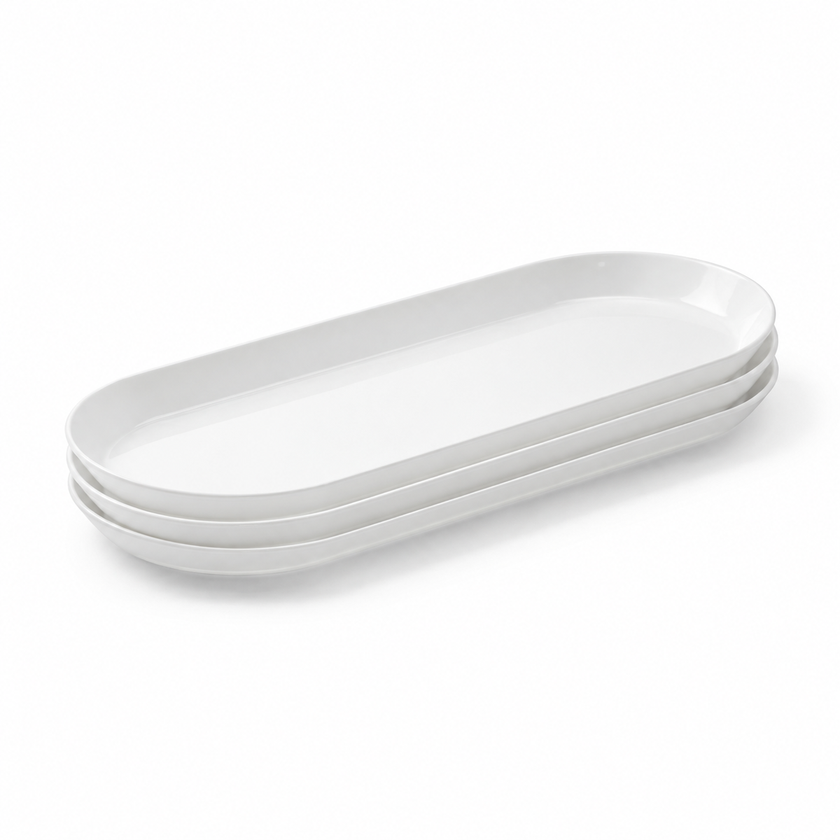 Oval Tray 40 x 15cm White | 3 Pack