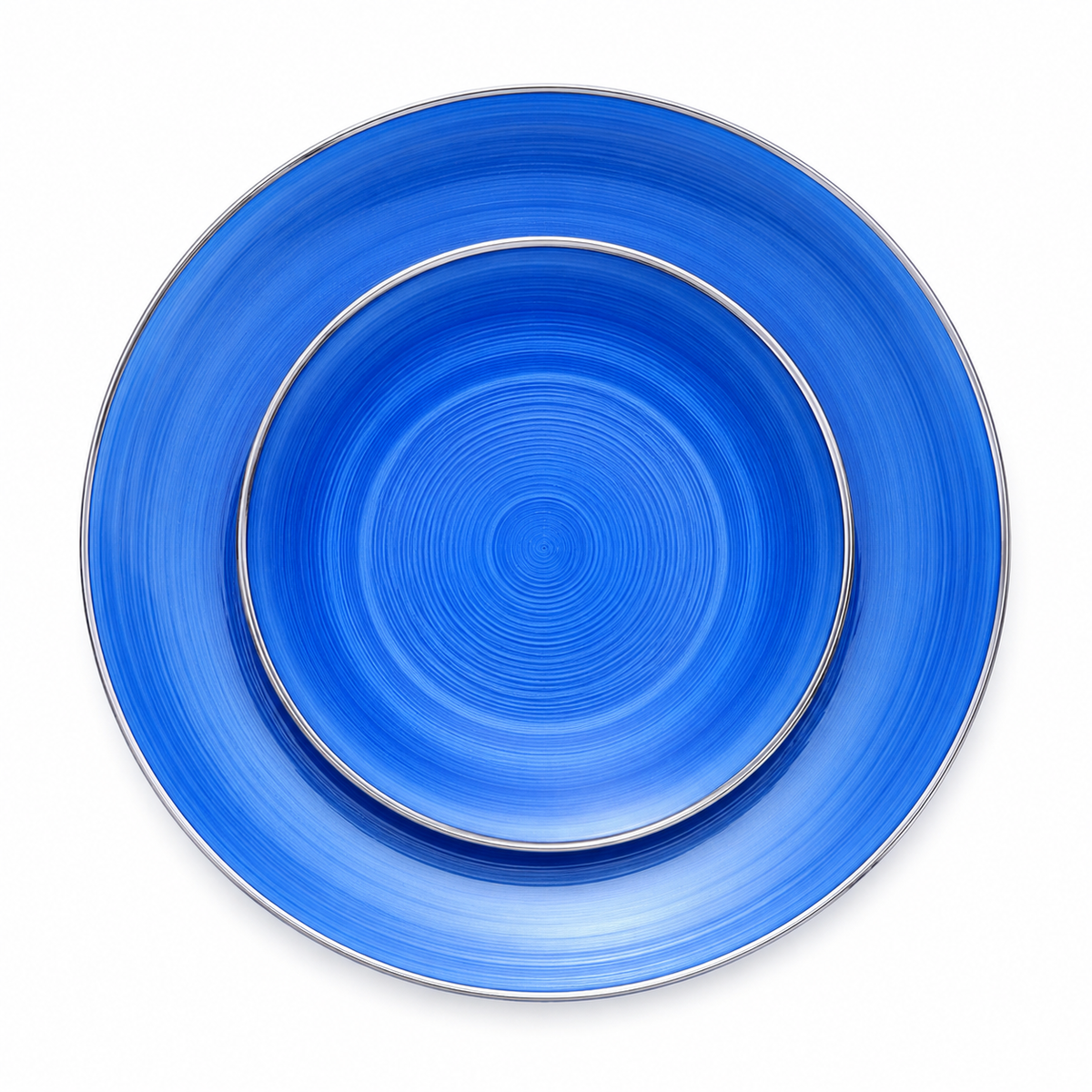 Infinity Blue Silver Plates | 20 pack