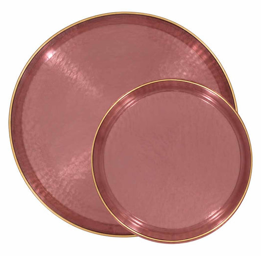 Brilliance Rose Gold Plastic Plates | 10 Big 10 Small