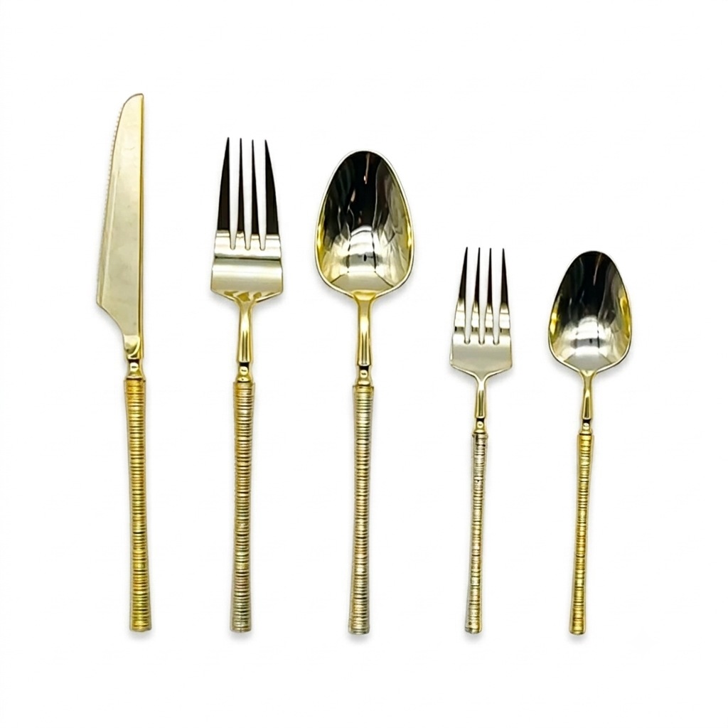 Ribbed Gold Knives | 20 pack