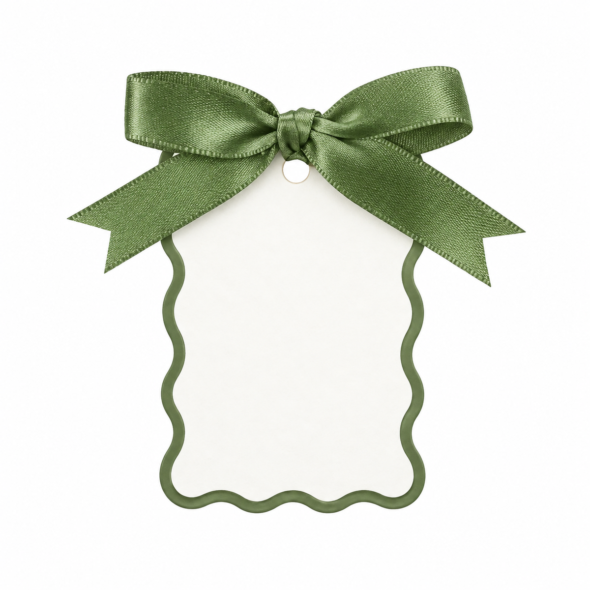 Green Ribbon Name Card | 12 Pack