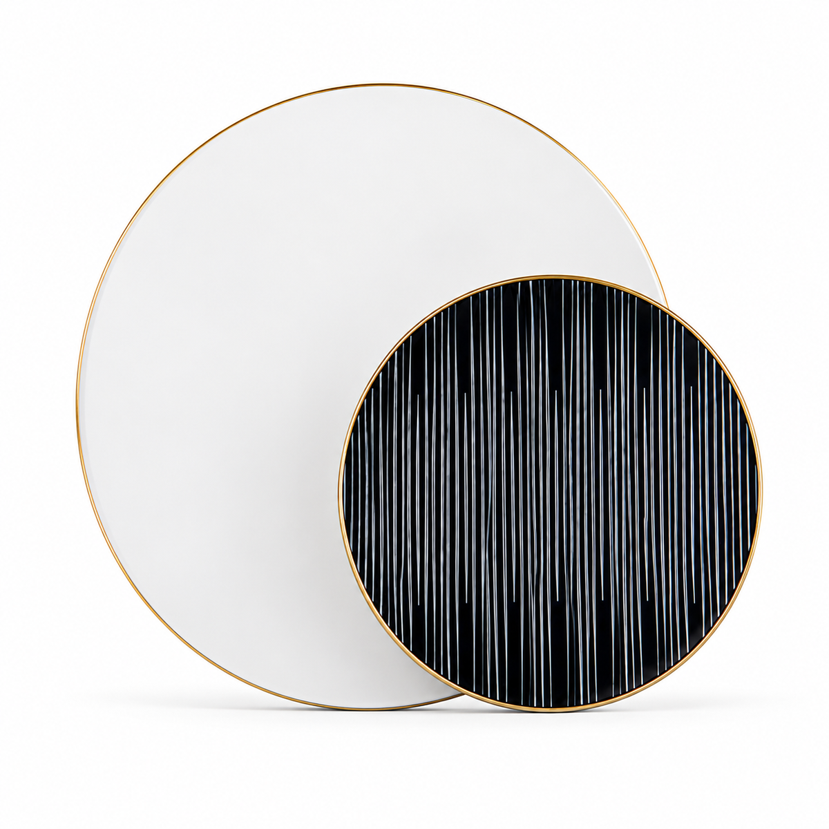 Optical Black White Duo | 10 Big 10 Small Plastic Plates
