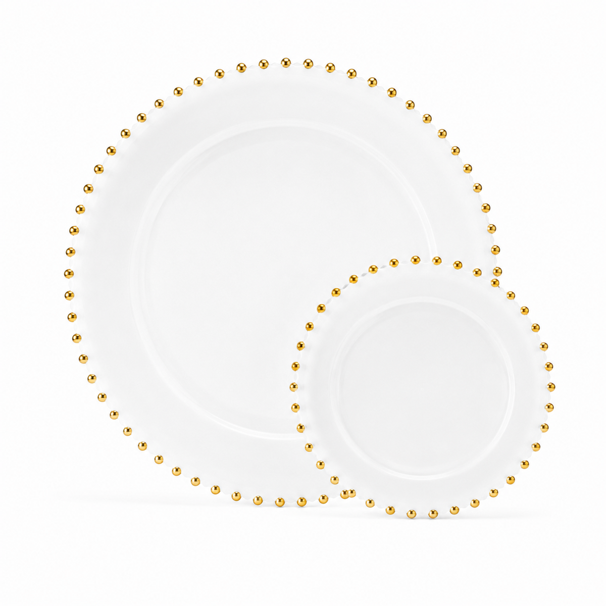 White Gold Beads Plates | 20 pack