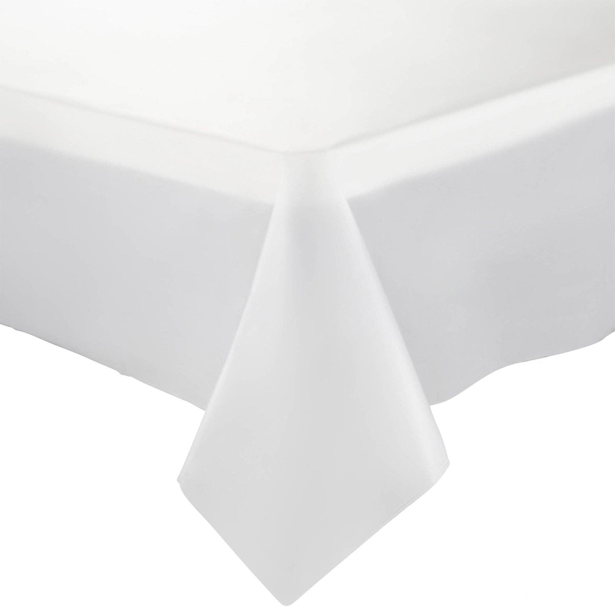 54" x 108" White Rectangular Plastic Tablecloth | 1 pc