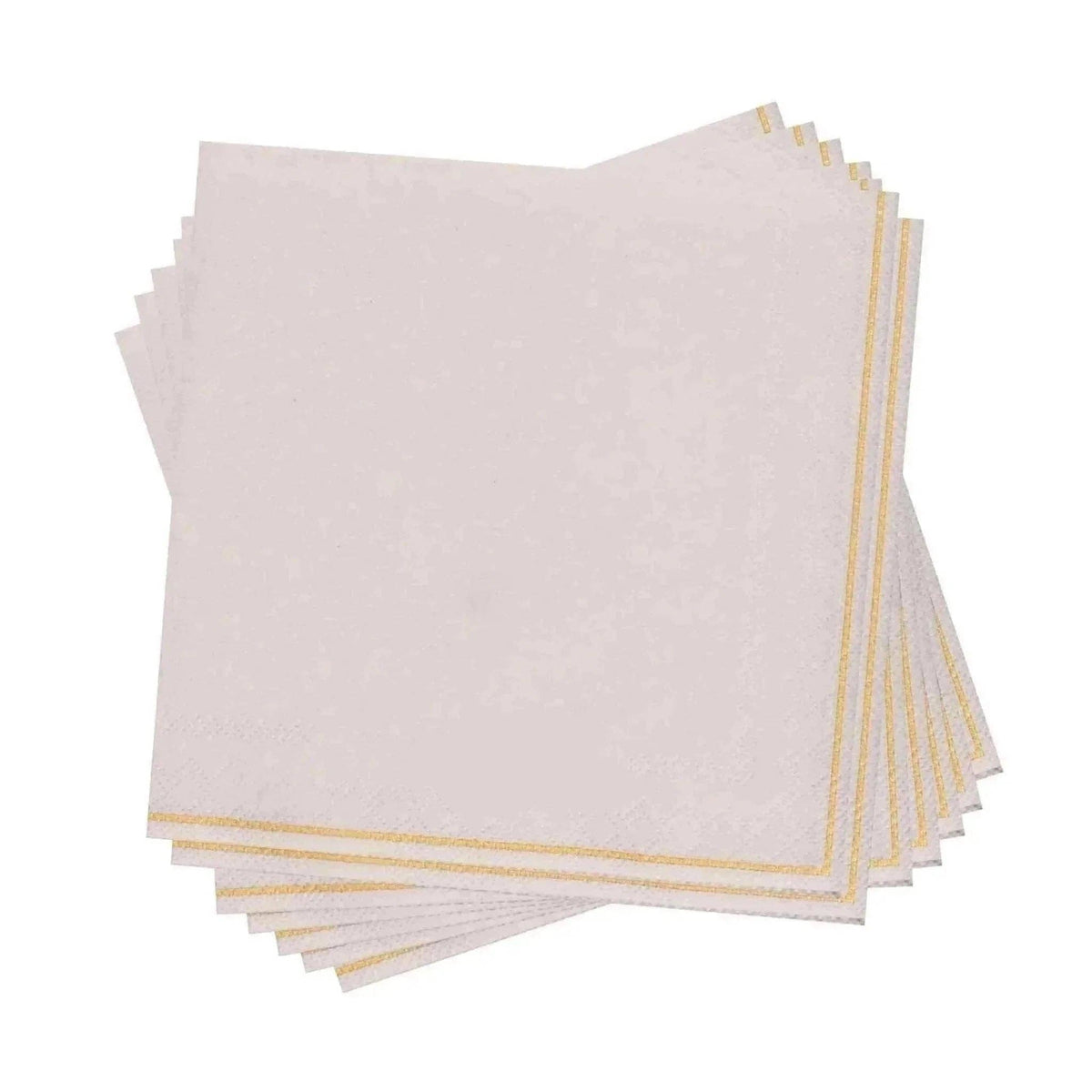 Linen Gold Stripe Cocktail Napkins | 20 Pack