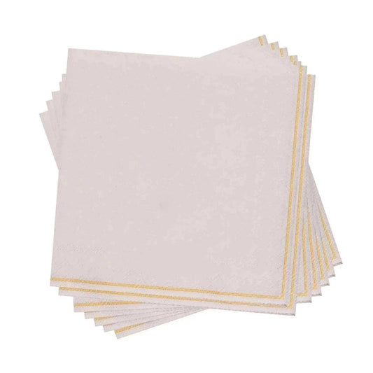 Linen Gold Stripe Cocktail Napkins | 20 Pack