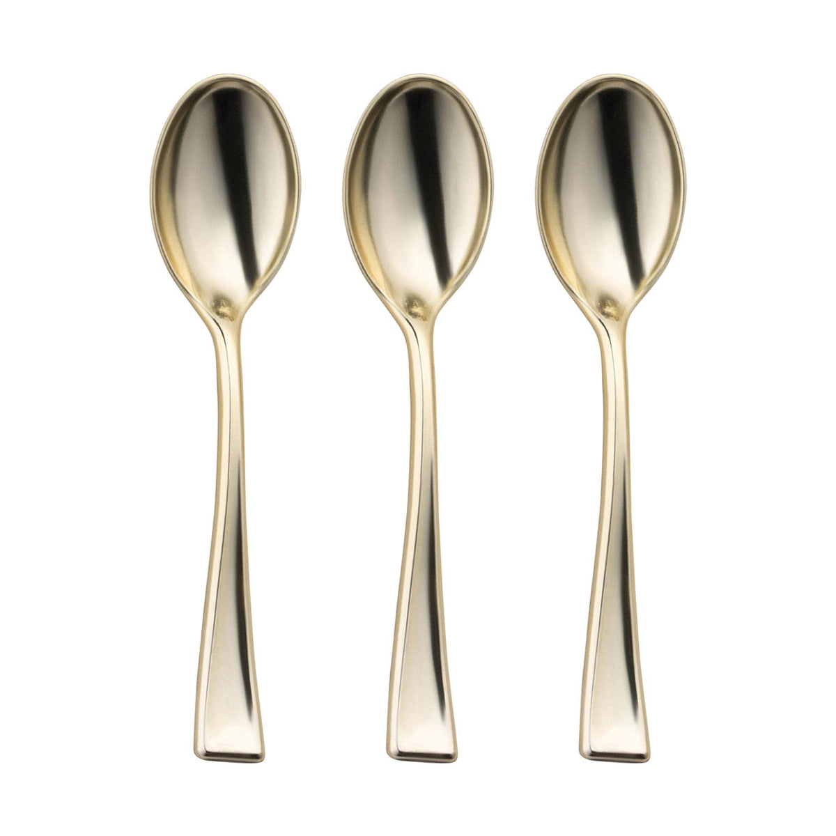 Shiny Gold Mini Plastic Spoons | 24 pack