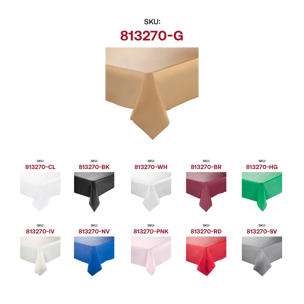 54" x 108" Gold Rectangular Plastic Tablecloth | 1 pc