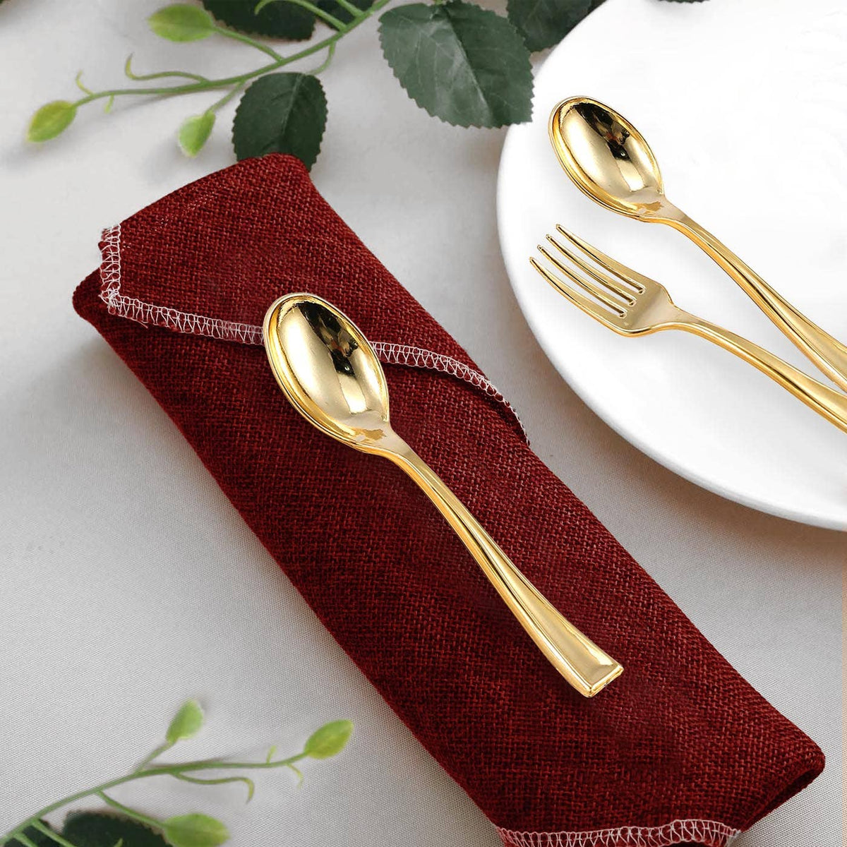 Shiny Gold Mini Plastic Spoons | 24 pack