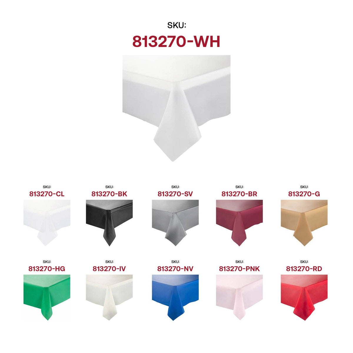 54" x 108" White Rectangular Plastic Tablecloth | 1 pc