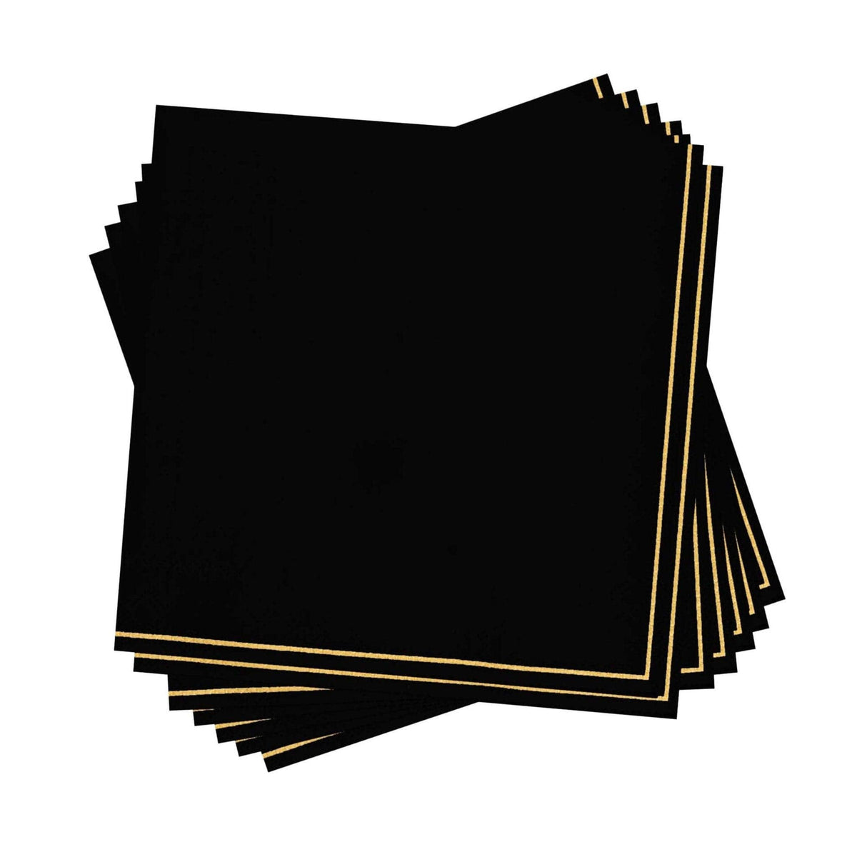 Black Gold Stripe Cocktail Napkins | 20 Pack