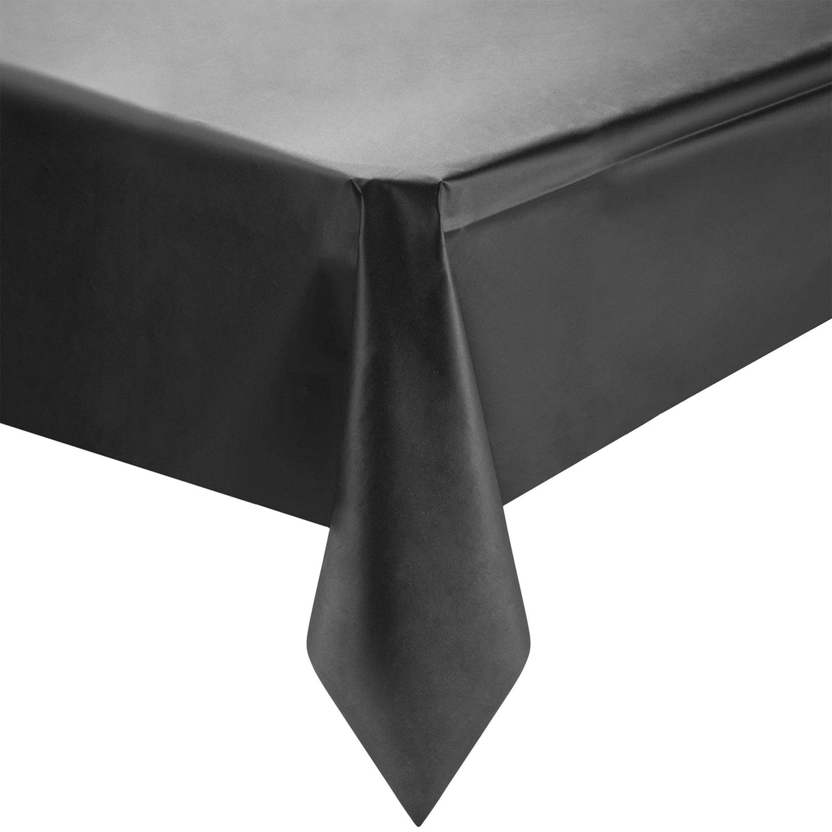 54" x 108" Black Rectangular Plastic Tablecloth | 1 pc