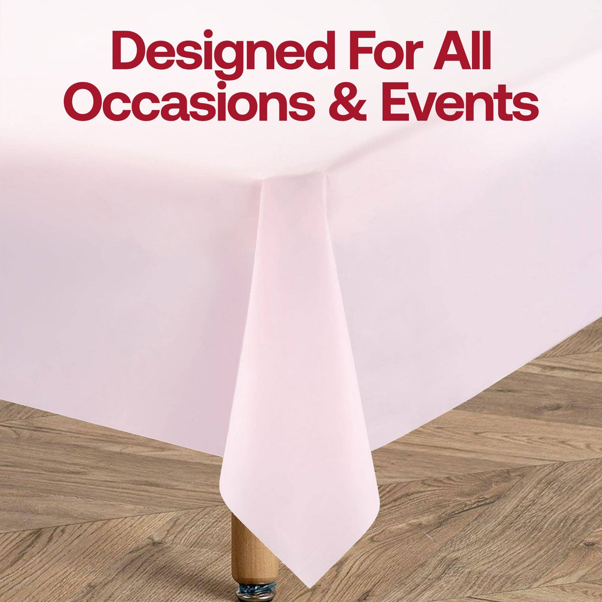 54" x 108" Pink Rectangular Plastic Tablecloth | 1 pc