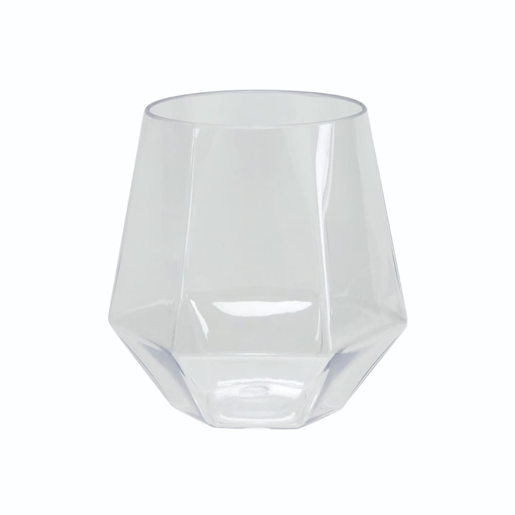 Upscale Hexagon Clear 12 Oz. Plastic Wine Goblets | 6 Cups
