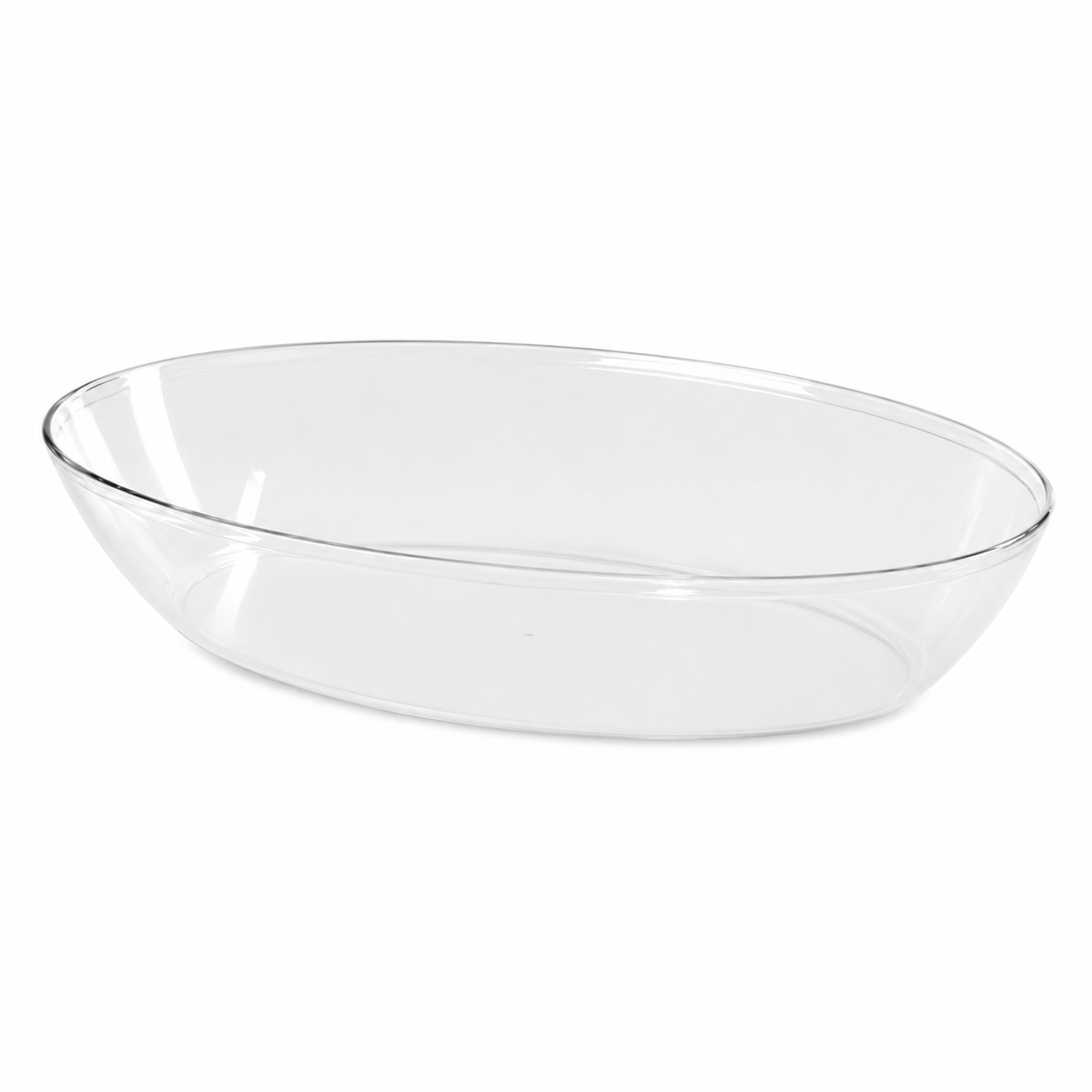 Clear 11" 34oz Clear Shallow Oval Salad Bowl