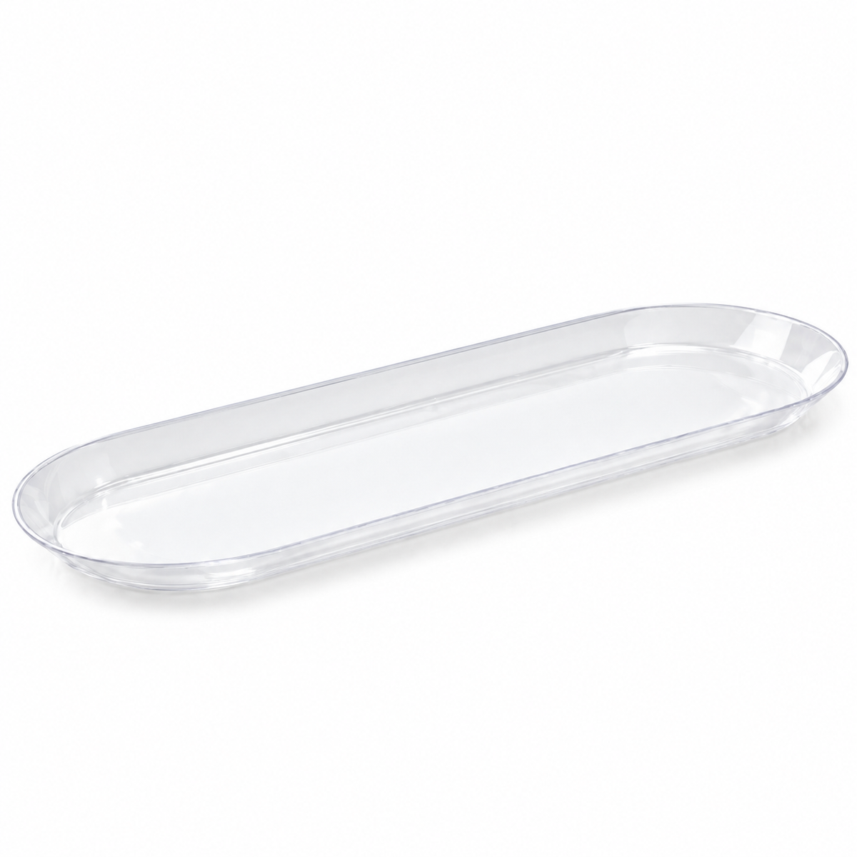 Oval Tray 40 x 15cm Clear | 3 Pack