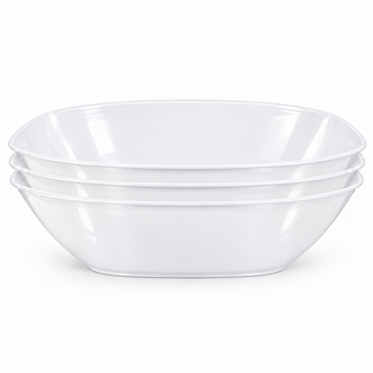 Large Salad Bowl White 64oz | 3 Pack
