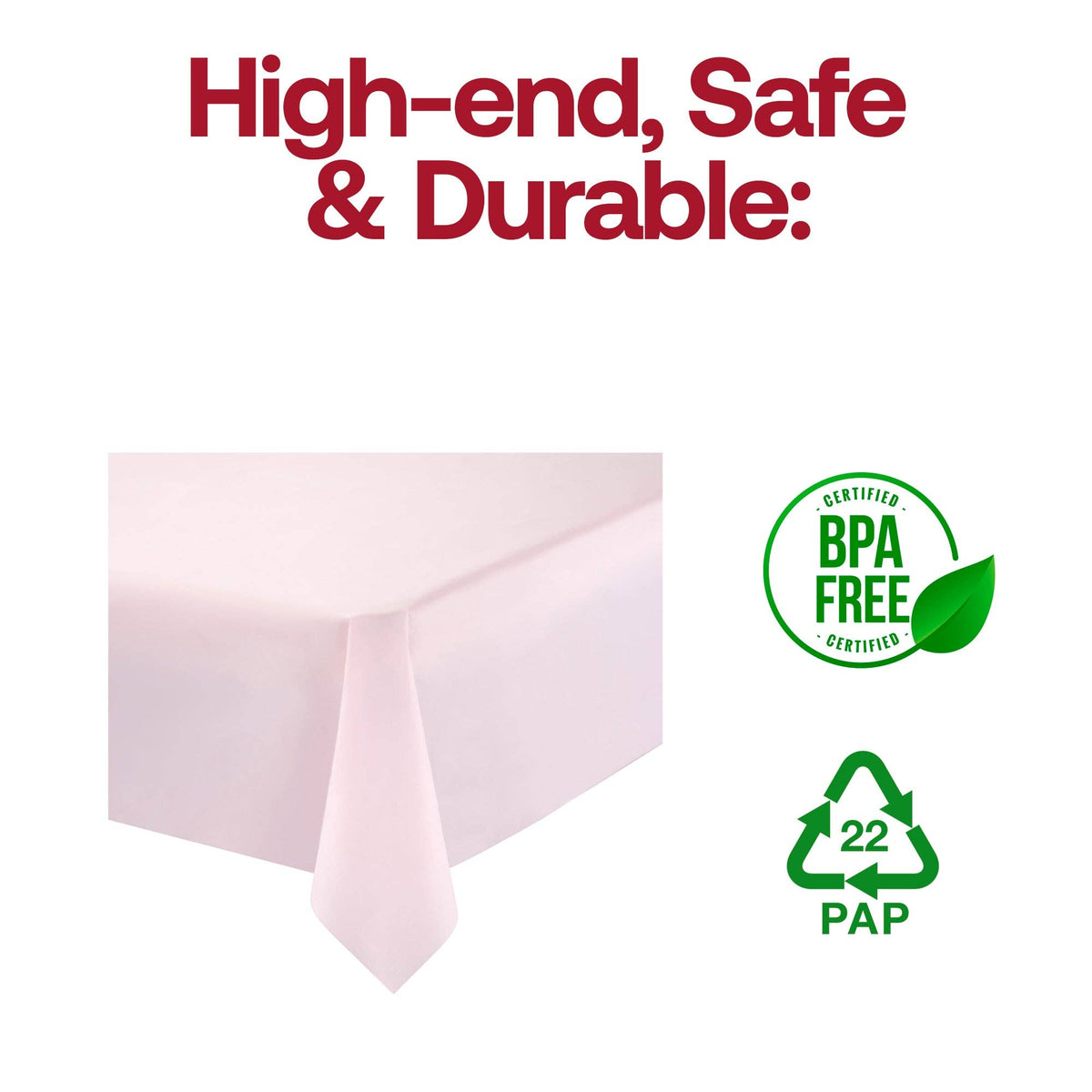 54" x 108" Pink Rectangular Plastic Tablecloth | 1 pc