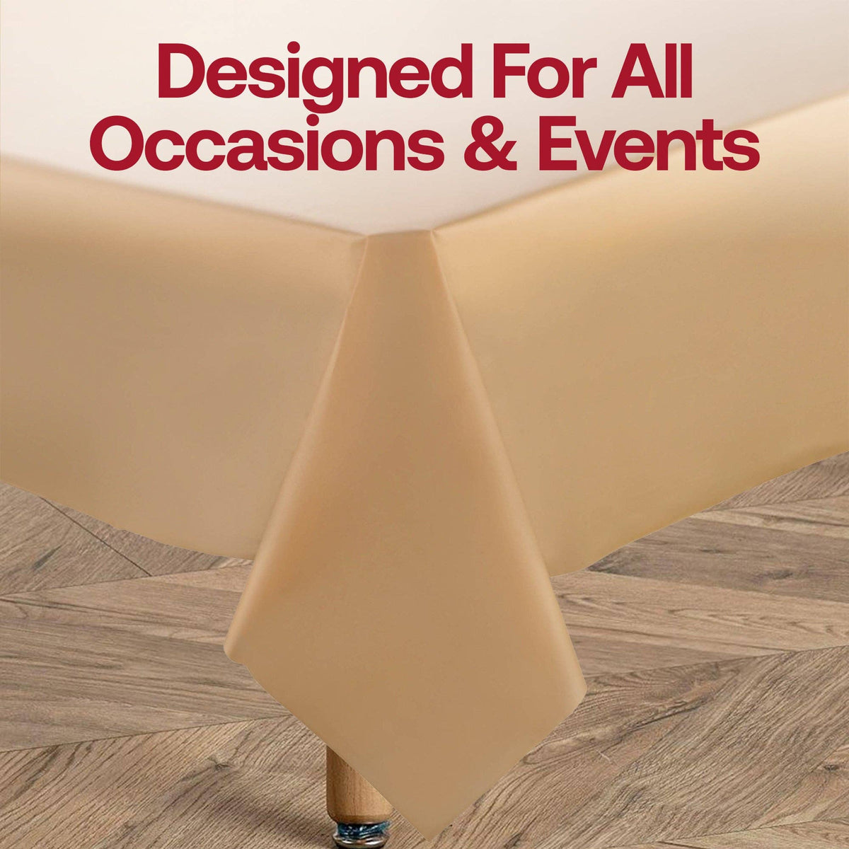 54" x 108" Gold Rectangular Plastic Tablecloth | 1 pc