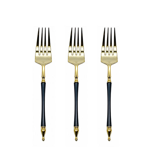 Gold Black Small Teaforks | 20 pack