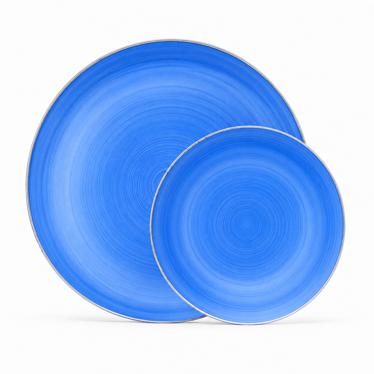 Infinity Blue Silver Plates | 20 pack