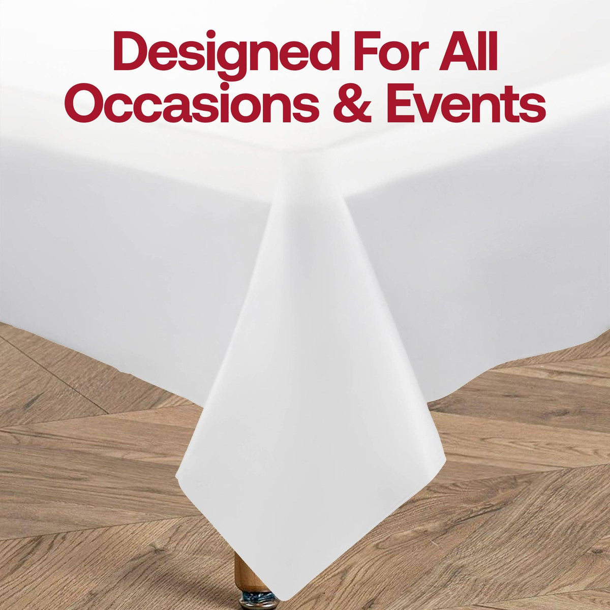 54" x 108" White Rectangular Plastic Tablecloth | 1 pc