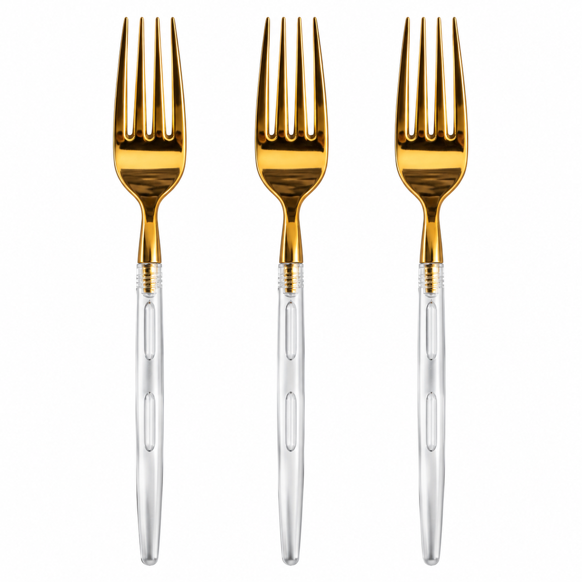 Fork Clear Gold | 20 Pack