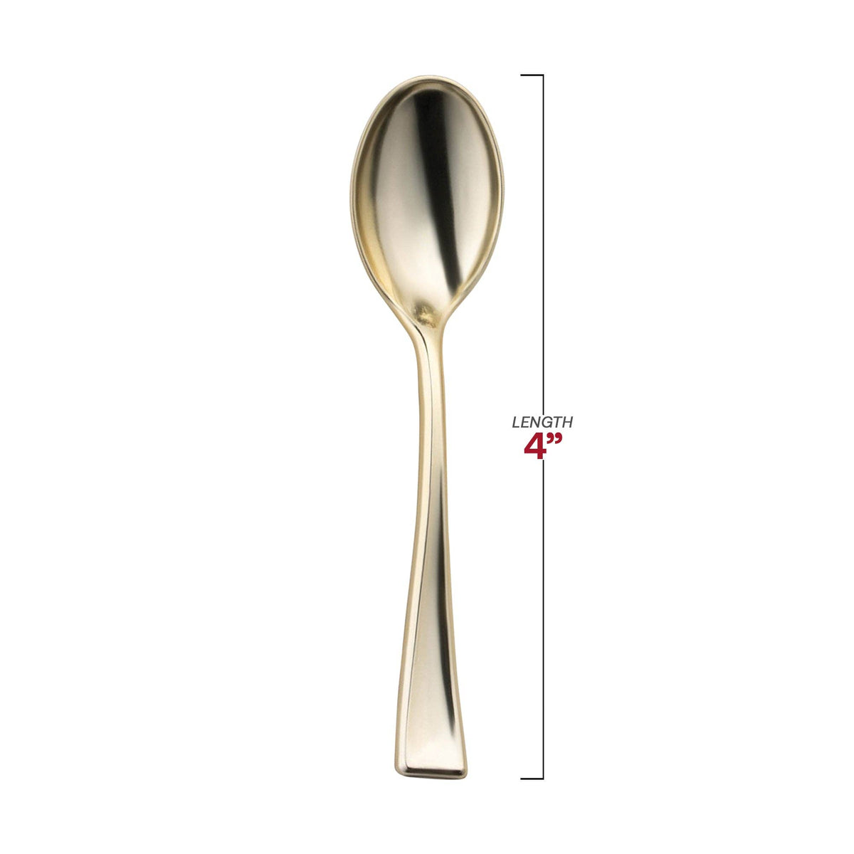 Shiny Gold Mini Plastic Spoons | 24 pack