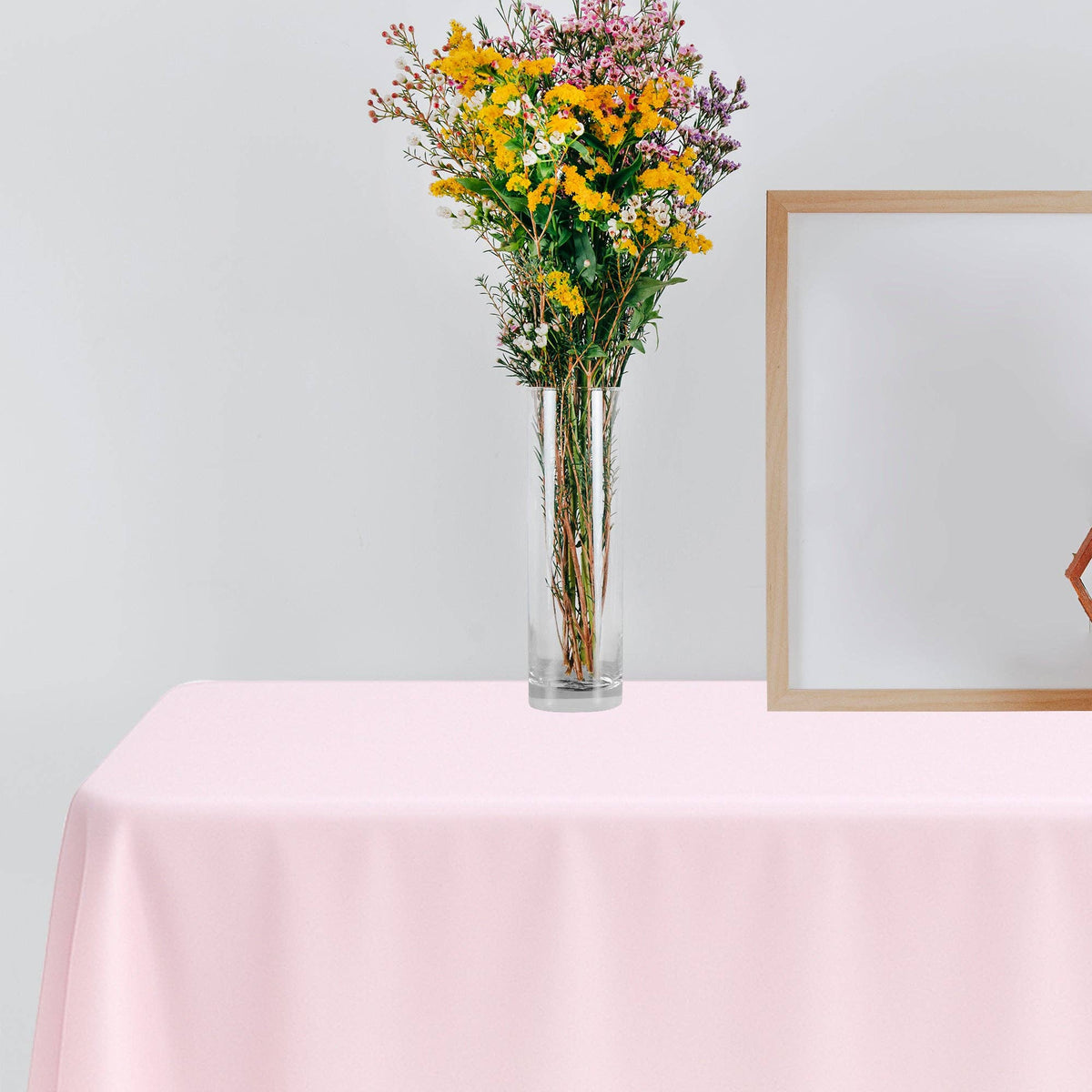 54" x 108" Pink Rectangular Plastic Tablecloth | 1 pc