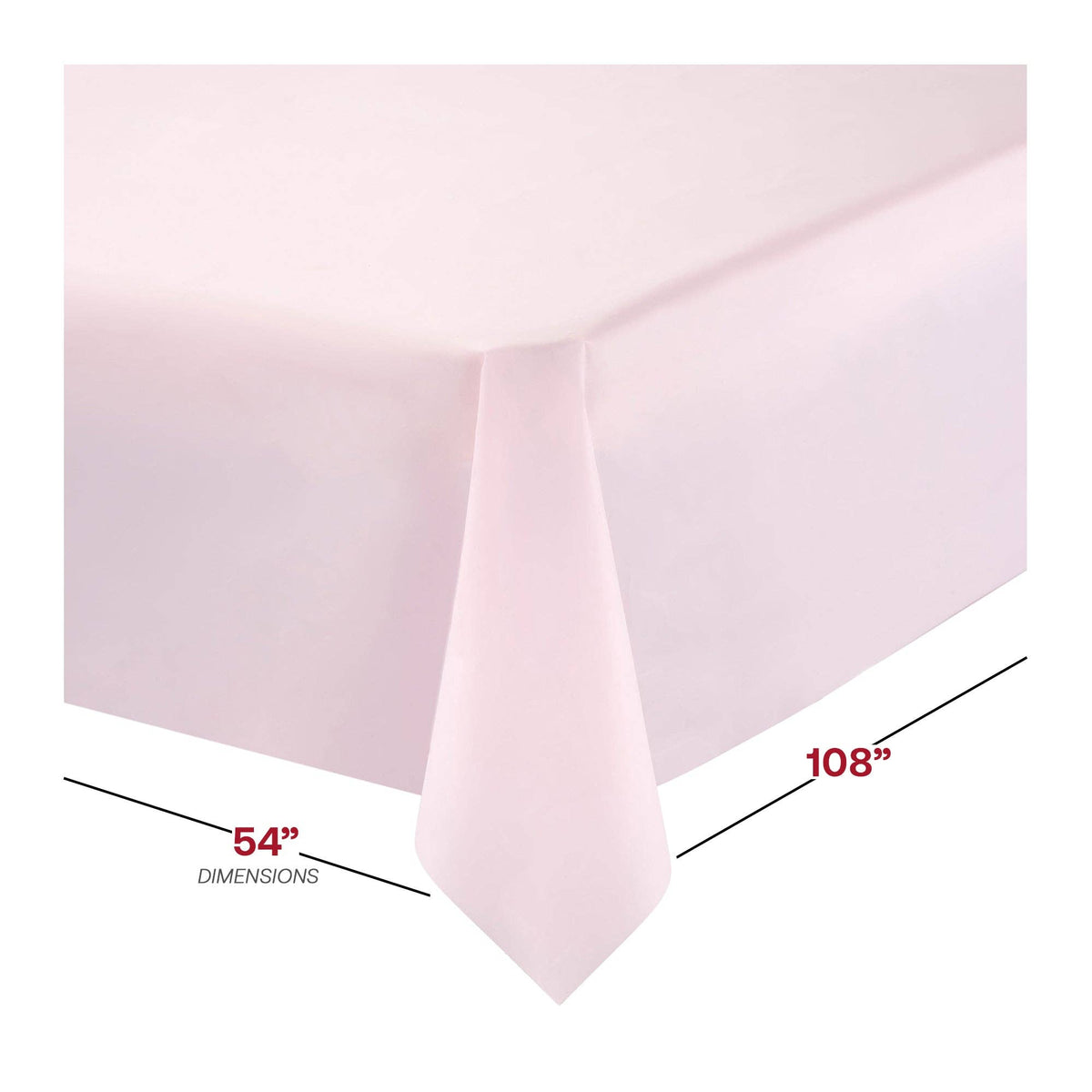 54" x 108" Pink Rectangular Plastic Tablecloth | 1 pc
