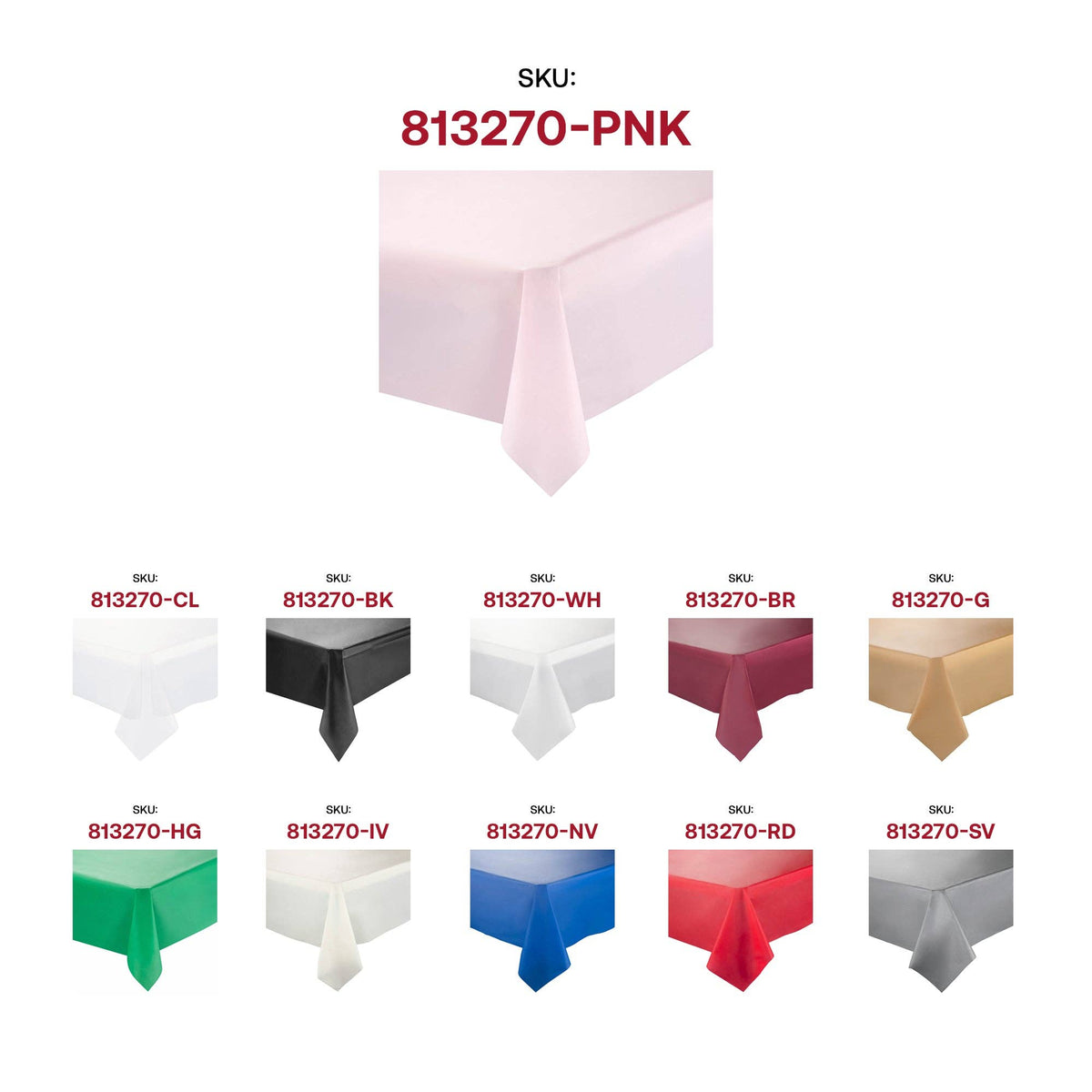 54" x 108" Pink Rectangular Plastic Tablecloth | 1 pc