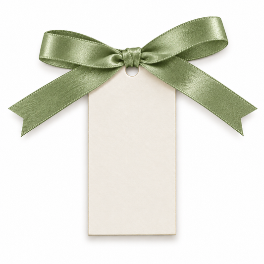 Green Ribbon Name Cards | 25 Pack