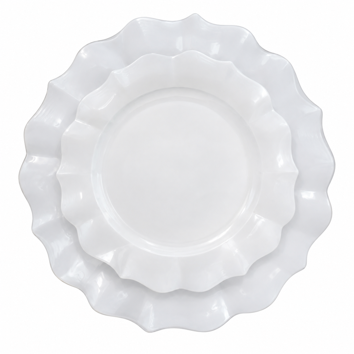 White Lotus Plastic Plates | 10 Big 10 Small