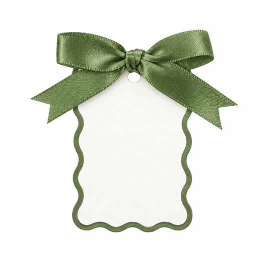 Green Ribbon Name Card | 12 Pack
