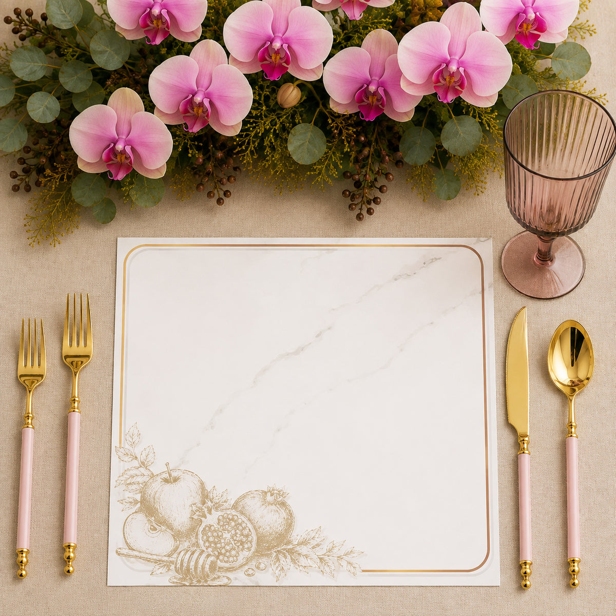 Rosh Hashana Marble Placemats | 10 Pack