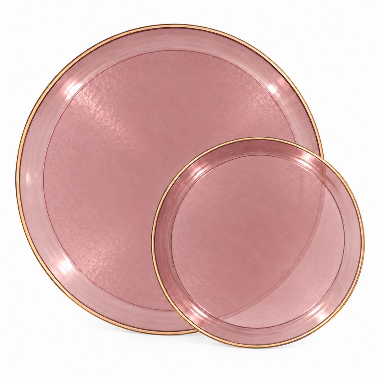 Brilliance Rose Gold Plastic Plates | 10 Big 10 Small