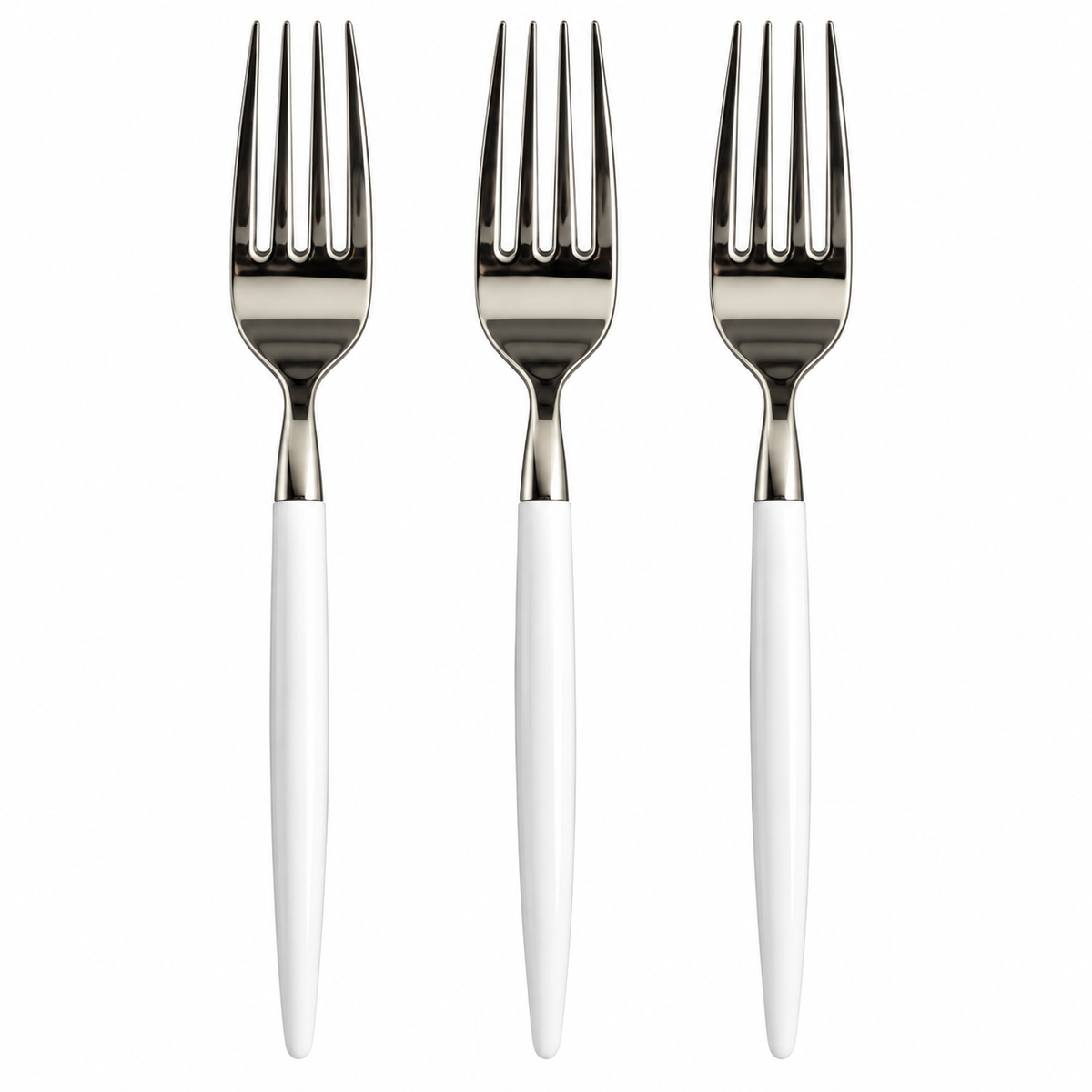 Fork White Silver | 20 Pack