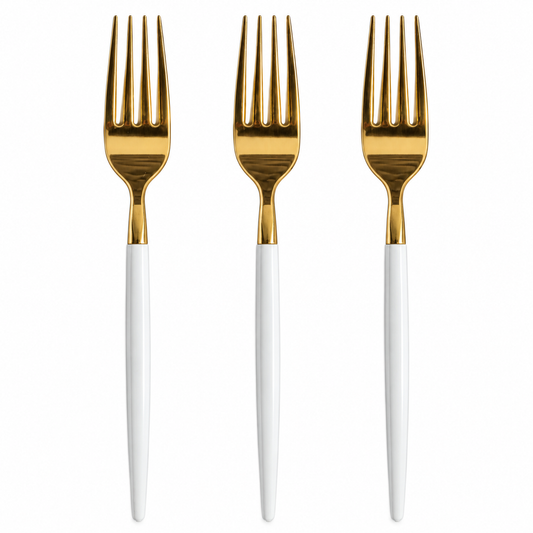Fork Gold White | 20 Pack