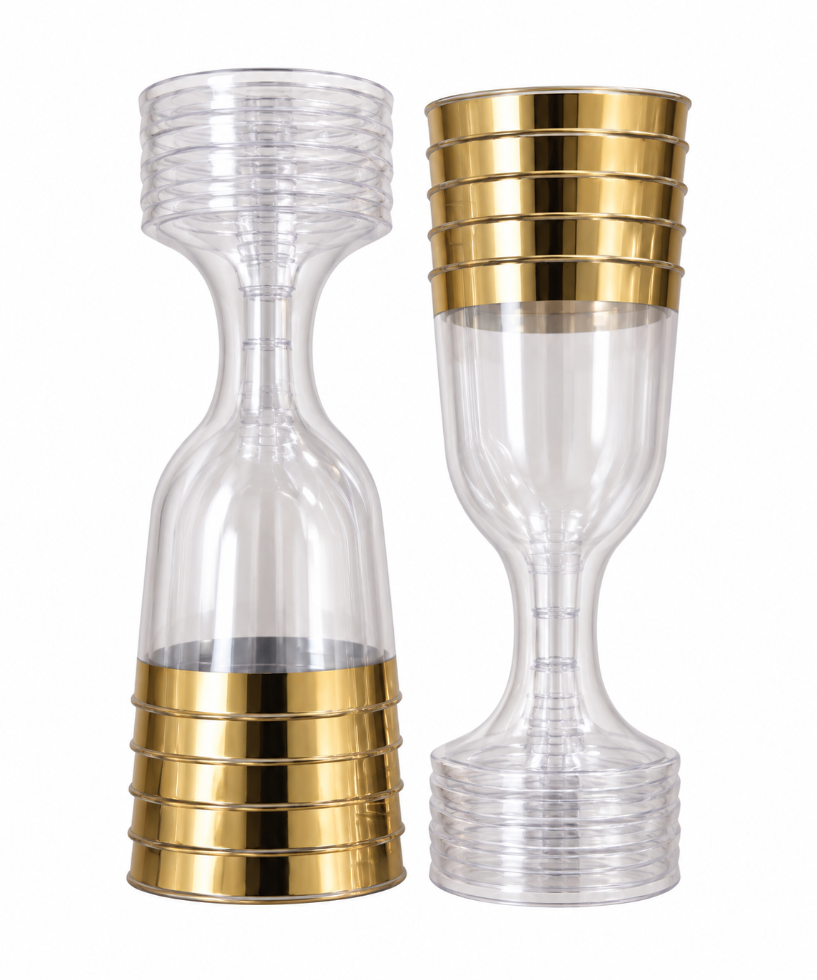 Gold Rim Wine Cup  | 10 Pack