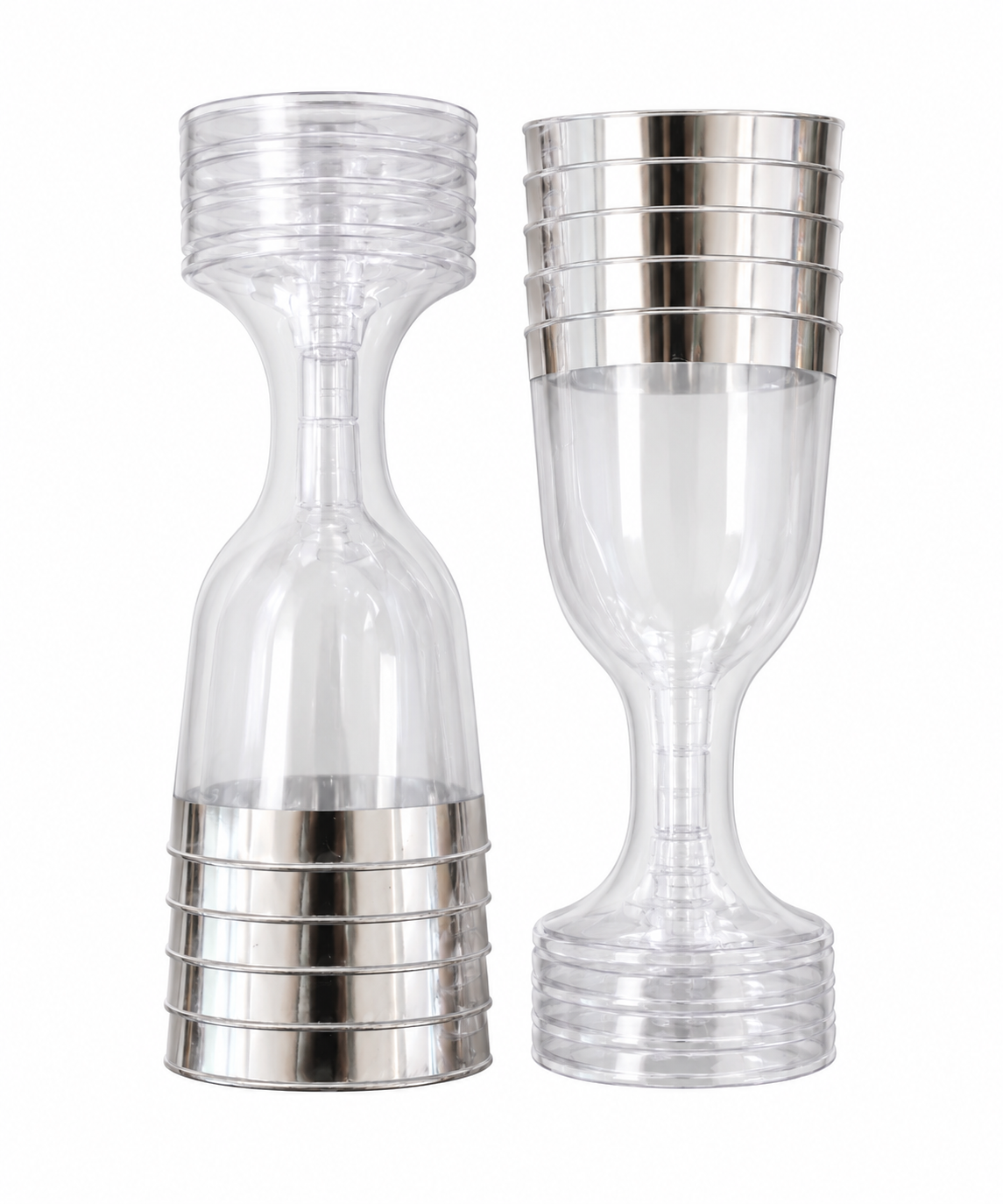 Silver Rim Wine Cup | 10 Pack